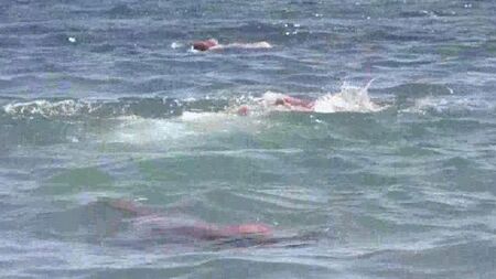 Nudo maturo sulla spiaggia