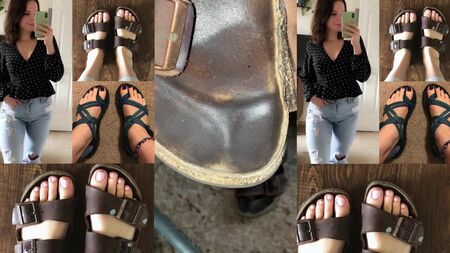 Alexis mi presta i suoi Birkenstock, ormai consumati