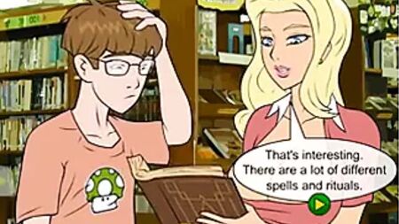 Gioco erotico hentai: un nerd si scopa una bionda sexy con incantesimi