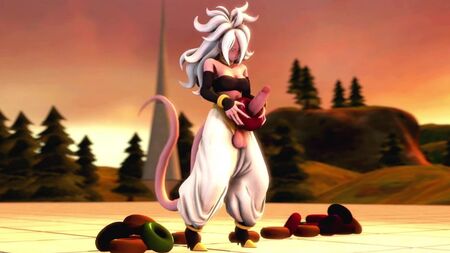 Majin Android 21 va davvero matta per la masturbazione