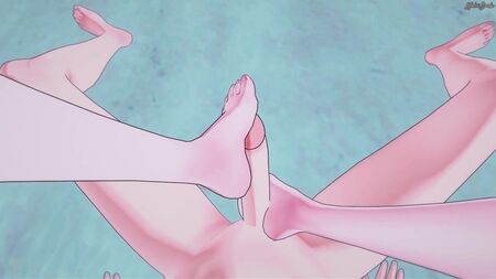 Nami ti fa sesso con i piedi sulla spiaggia dal tuo punto di vista. One Piece