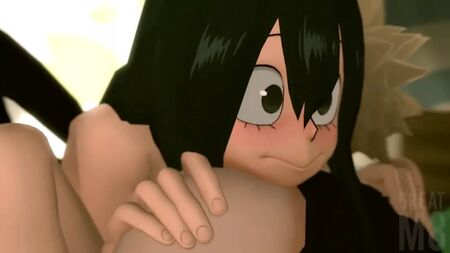 Katsuki Bakugou si scopa Tsuyu Asui