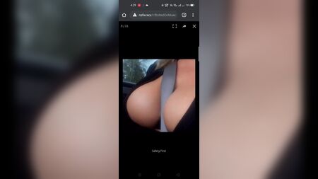 Il seno incastrato nella cintura di sicurezza dell'auto
