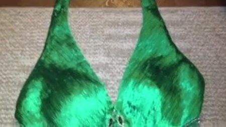 Abito da ballo in raso verde smeraldo