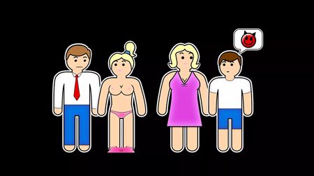 Gioco erotico "Mamma sexy, per favore" con il figliastro presuntuoso