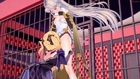 Ningguang viene scopata con uno strapon da Fischl. Genshin Impact Hentai