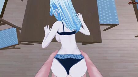 Scoparsi Sae Niijima di Persona 4 su un tavolo. Persona 4 Hentai