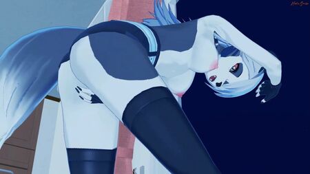Loona si masturba con le dita fino a raggiungere l'orgasmo - Helluva Boss