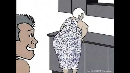 Una nonna nera che adora il sesso anale! Cartone animato!