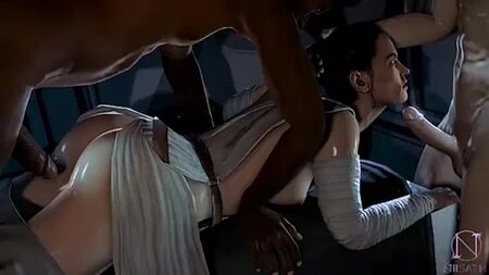 Rey Skywalker x Stormtrooper - sesso di gruppo; gangbang; BBC; blacked; interrazziale; 3D sex porno hentai; (by niisath) [Star Wars]