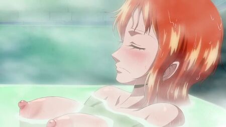 Nami - nuda; in bagno; tette grandi; culo grosso; figa; porno hentai 3D; [One Piece]