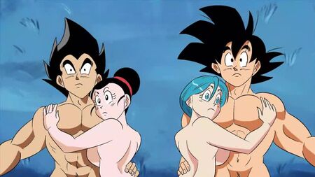Slip di Bulma x Gogeta & Chichi x Son Goku - cavalcata; sborrata interna; orgasmo; tette grandi; porno hentai 3D; [Dragon Ball Z]