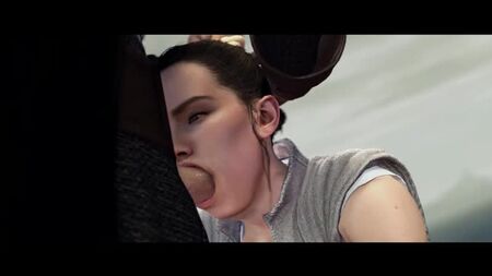 Rey - "Prima lezione"; sesso orale; pompino; gola profonda; scopata in bocca; sborrata; ingoiare lo sperma; porno hentai 3D; [Star Wars]