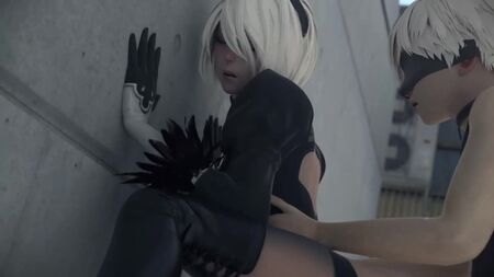 NieR Automata - 2B 9S sfm nsfw 3D R34 Blender hentai porno Rule34