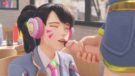 D.va costretta a fare un pompino - porno di Overwatch [porno 3D, R34, hentai, SFM, sesso a tutto campo, hentai 3D, fellatio, pompino, sega, sborrata in bocca, rabbia]