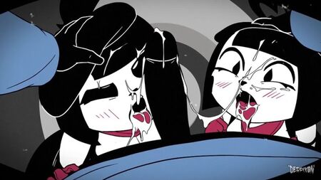 Mime e Dash di Derpixon - Cartone animato hentai in 2D con animazione lineare - Pompino violento - Gola profonda - Ragazza clown - FYE