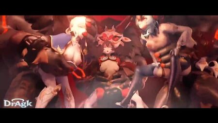 Genshin Impact: sesso di gruppo hentai con Djin, Amber, Eula e i cazzi enormi degli Hilichurl