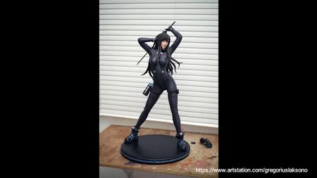 Statua fan art di Reika Shimohira tratta da Gantz, realizzata con stampa 3D